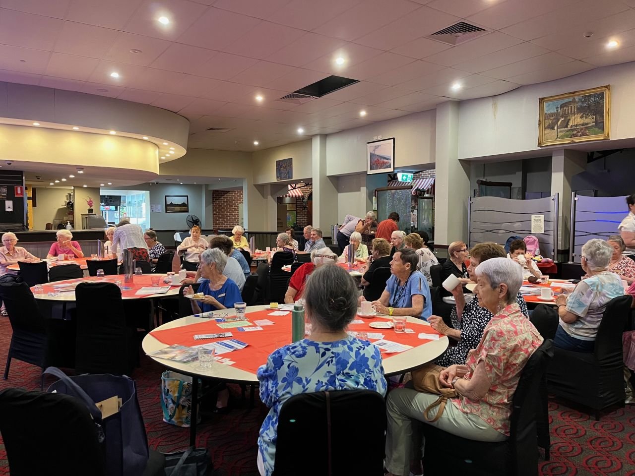 Members enjoying February 2024 branch meeting activities