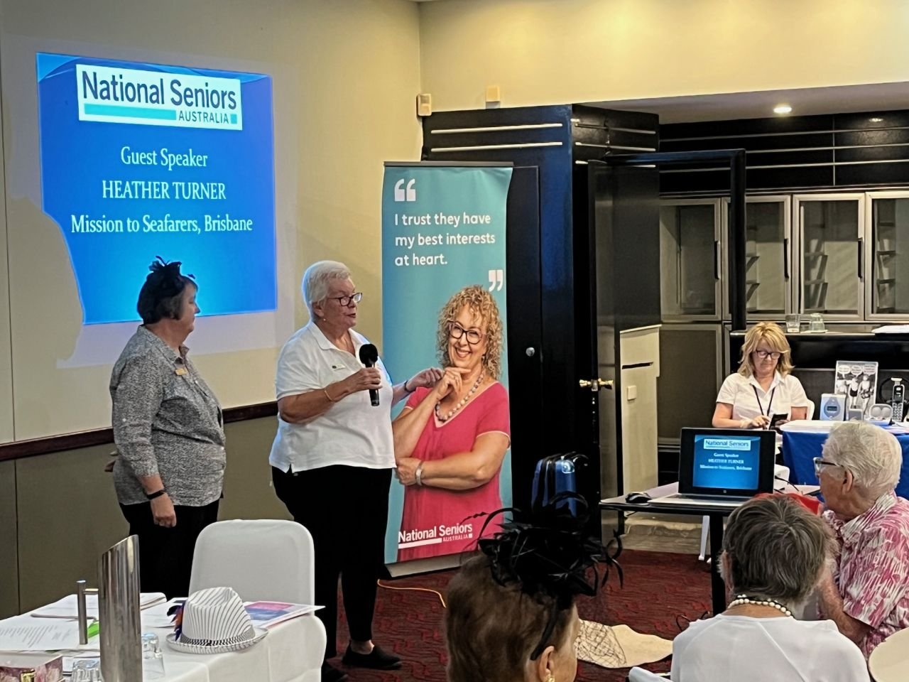 November 2024 branch meeting guest speaker, Heather Turner from The Mission to Seafarers Brisbane who thanked members for their contribution towards the Mission