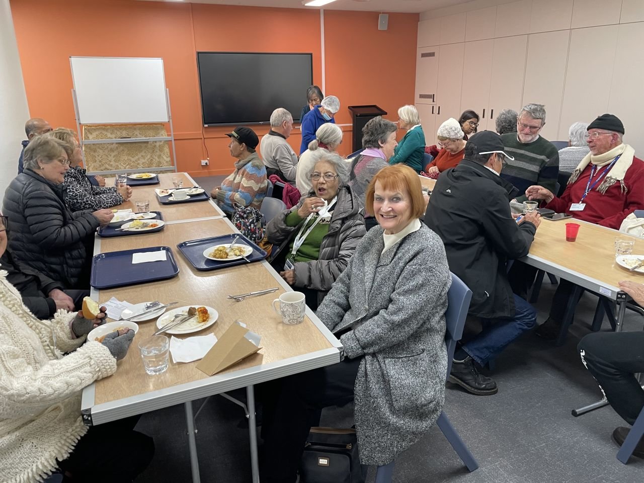 Another photo of Members and Guests at the dining room at Citiplace. Terry Flanagan, President and Terry Quin can be seen conversing in the far background.