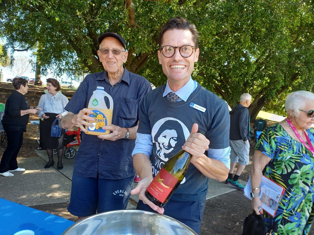 Chief of Staff for Vicki Howard, Robert Lambeth did the honours pouring us a glass each. 4th October, 2024.