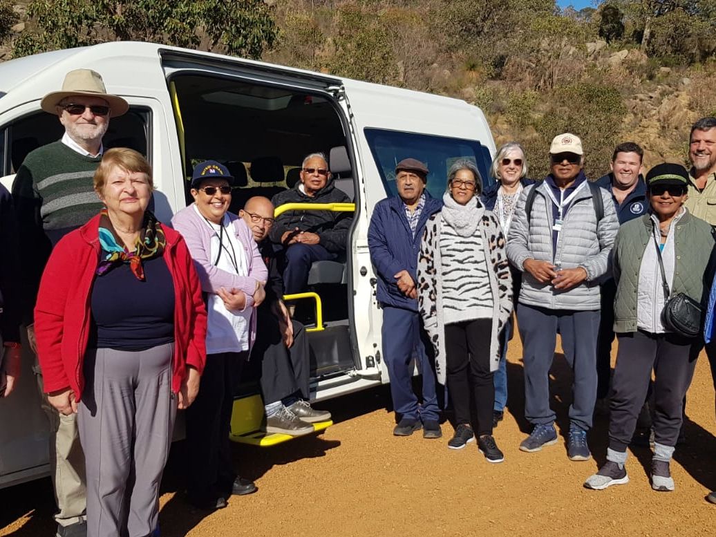 Members of Bus 1 with Paul Udinga, National Parks Ranger