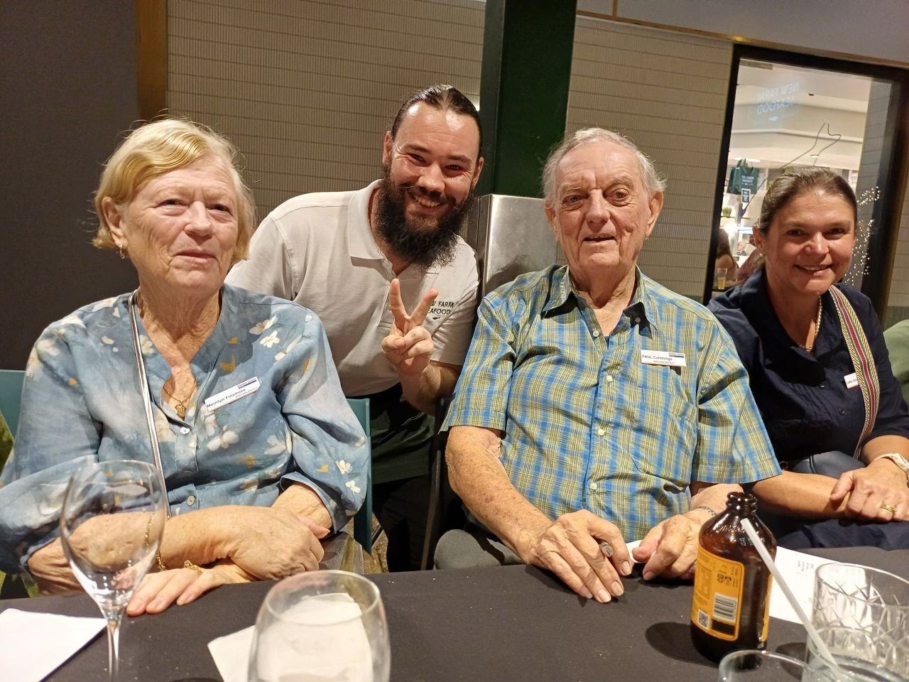 April 2025. 
Dinner at the Village Seafood Restaurant. 
Thank you for looking after us so well, Aiden!