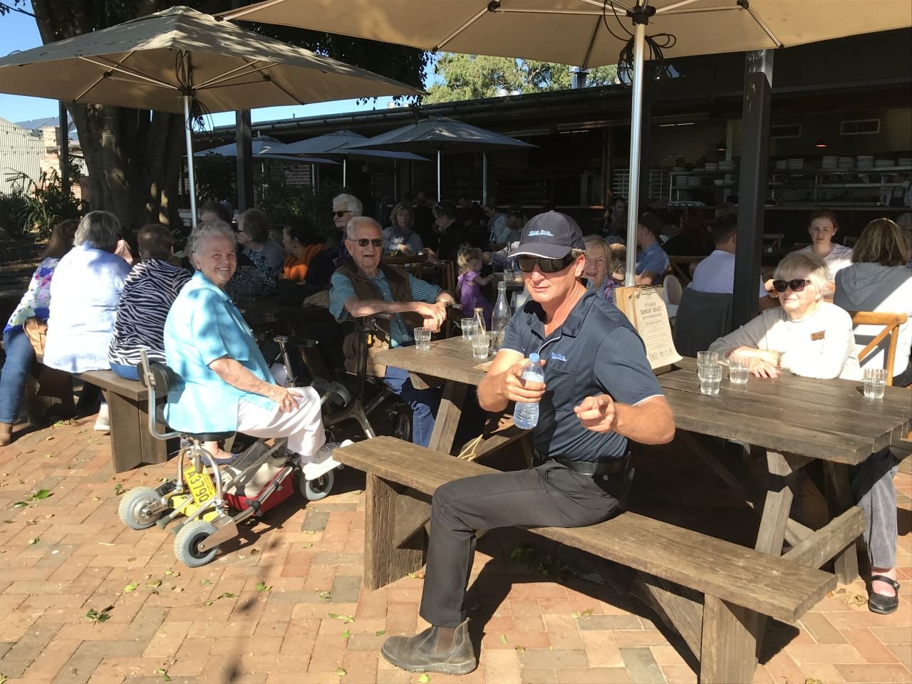 Henry and girls having lunch