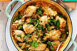 One-pot apricot chicken with creamy rice
