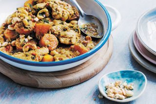 Chicken, cashew, and carrot curry