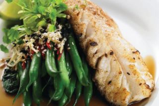 Ginger Sesame Beans with White Fish
